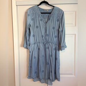 Anthro blue chambray dress
